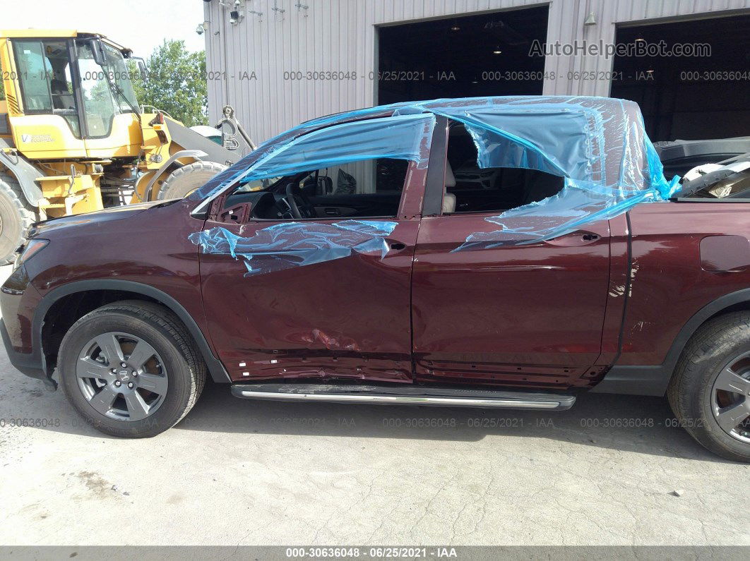 2020 Honda Ridgeline Rtl-e Burgundy vin: 5FPYK3F75LB005971