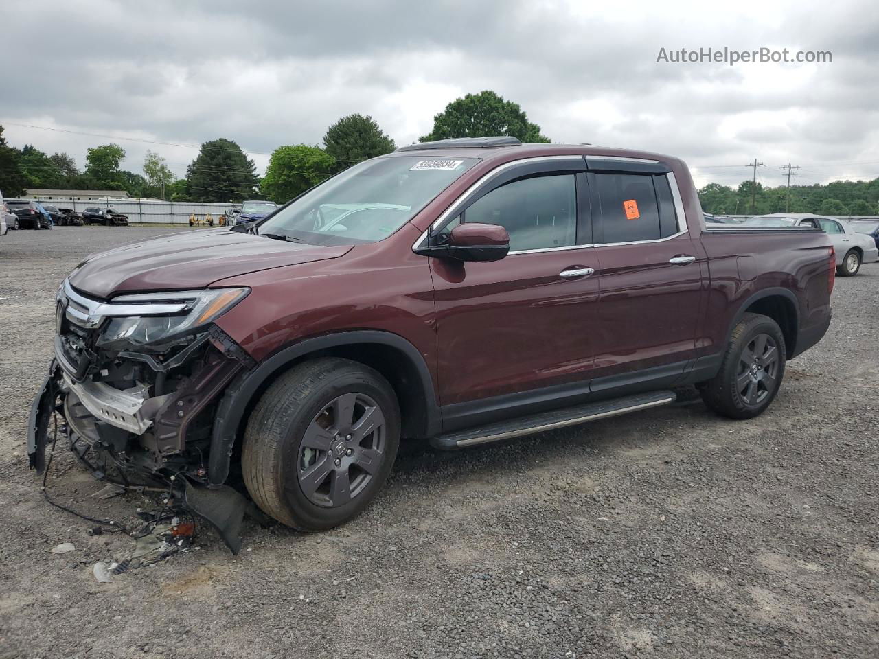 2020 Honda Ridgeline Rtl Бордовый vin: 5FPYK3F75LB012273