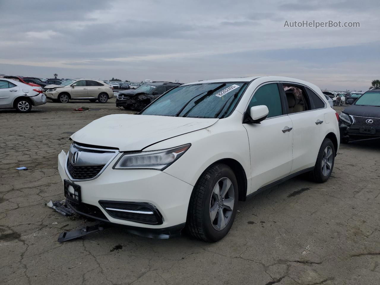 2016 Acura Mdx  White vin: 5FRYD3H22GB012854