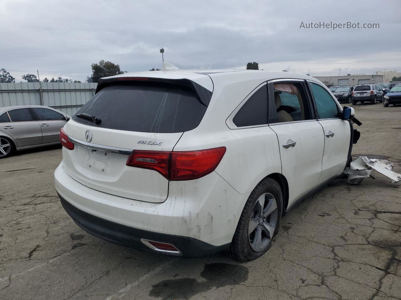 2016 Acura Mdx  White vin: 5FRYD3H22GB012854