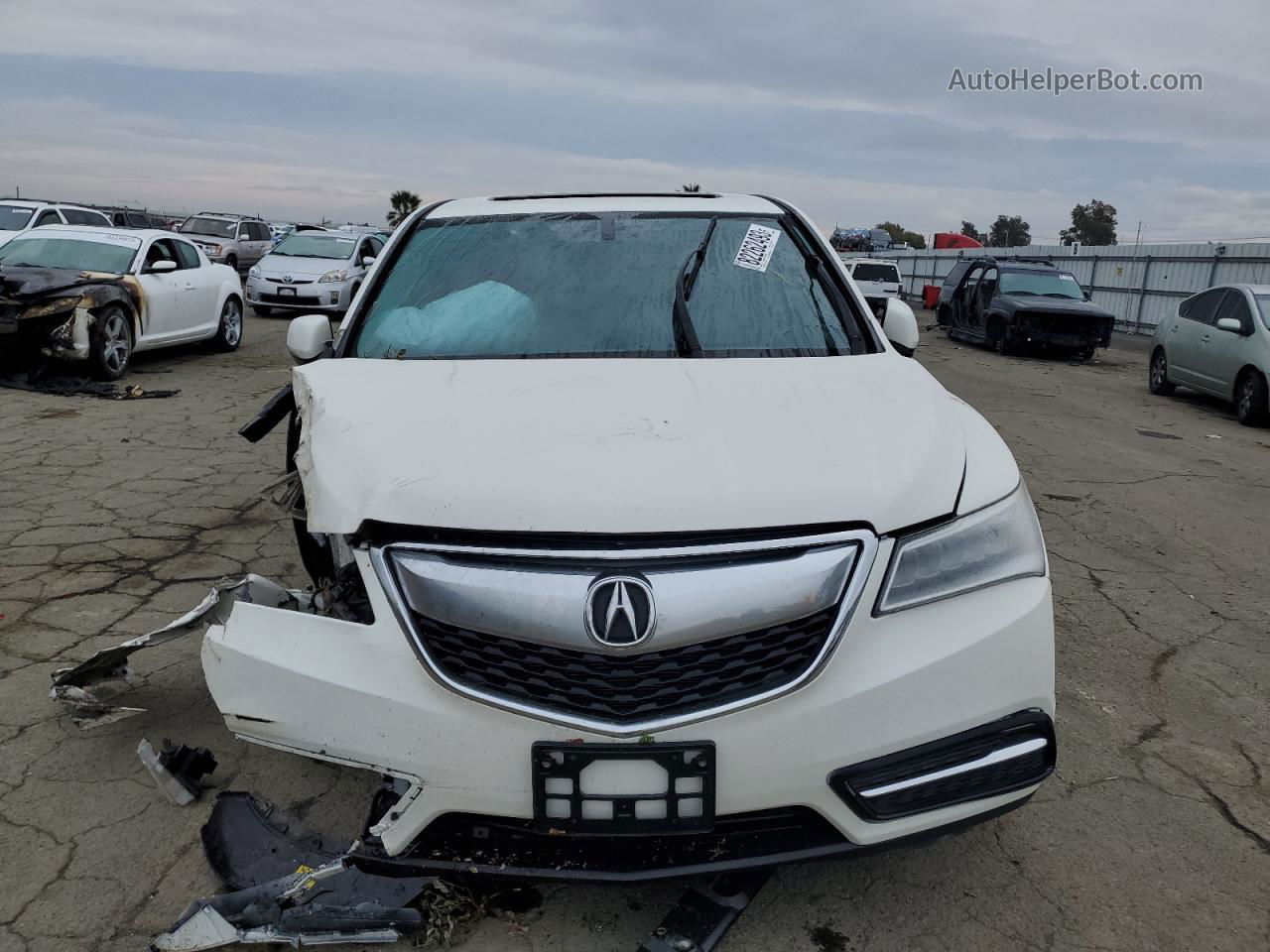 2016 Acura Mdx  White vin: 5FRYD3H22GB012854