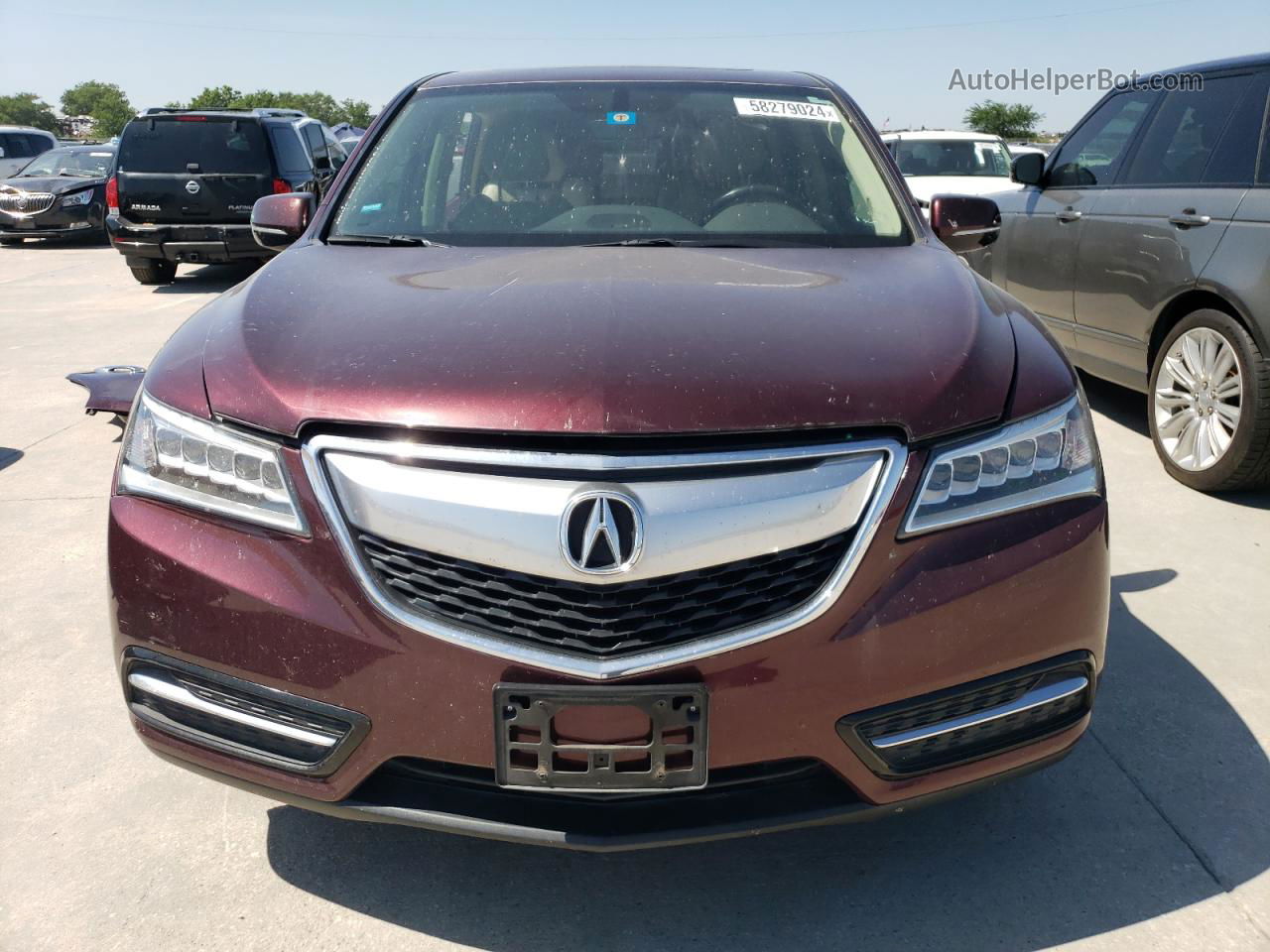 2016 Acura Mdx  Фиолетовый vin: 5FRYD3H23GB018078