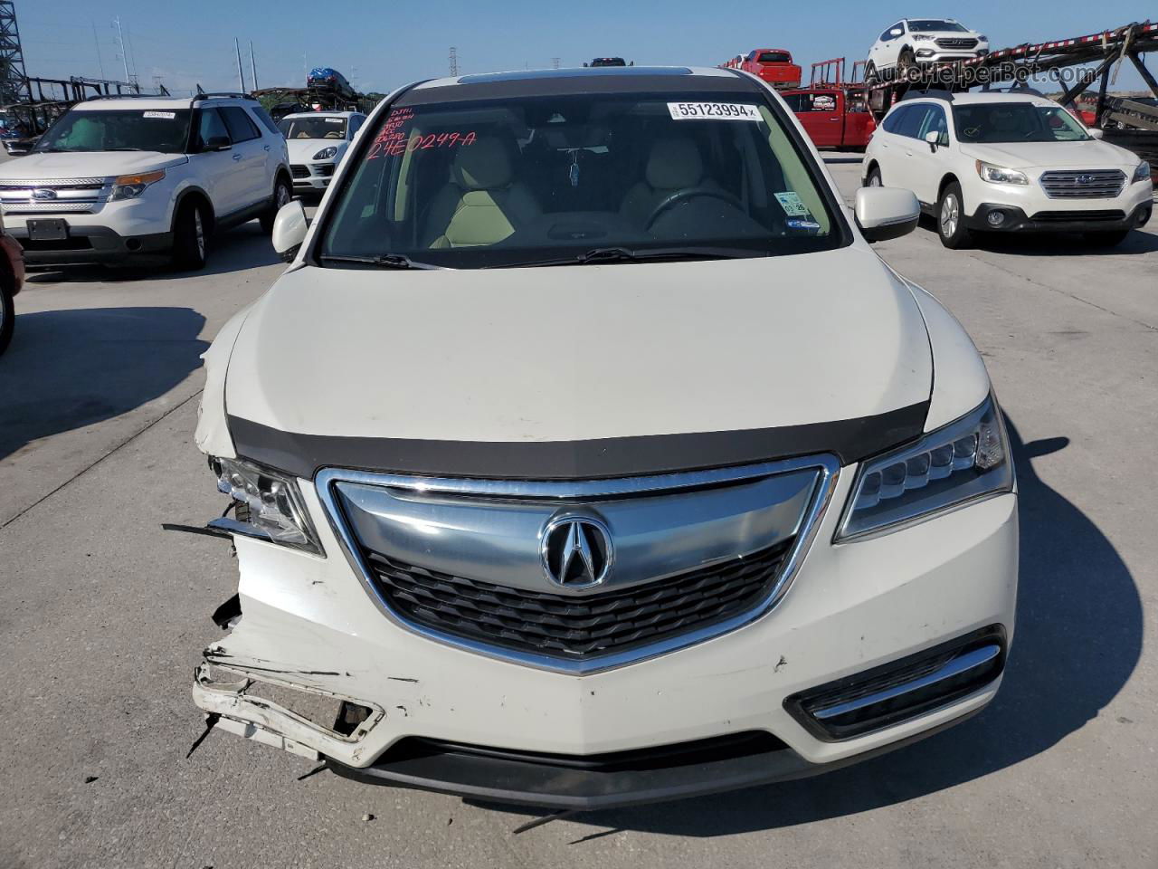 2016 Acura Mdx  White vin: 5FRYD3H24GB006280