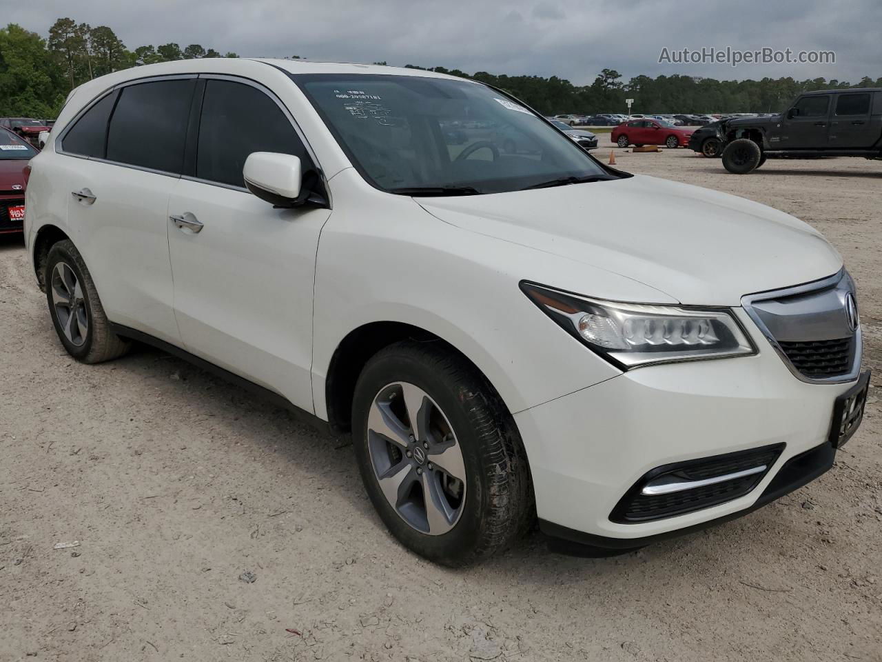 2016 Acura Mdx White vin: 5FRYD3H24GB019479