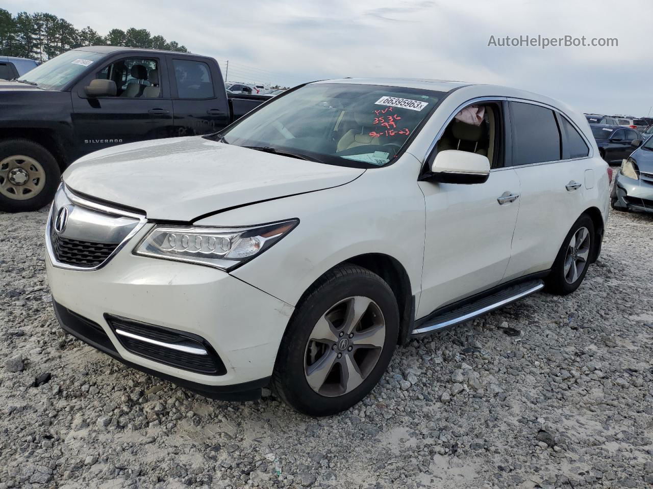 2016 Acura Mdx  White vin: 5FRYD3H29GB003536