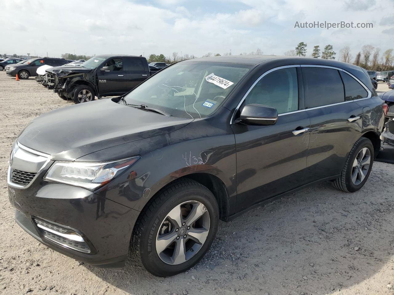 2016 Acura Mdx  Gray vin: 5FRYD3H29GB005657