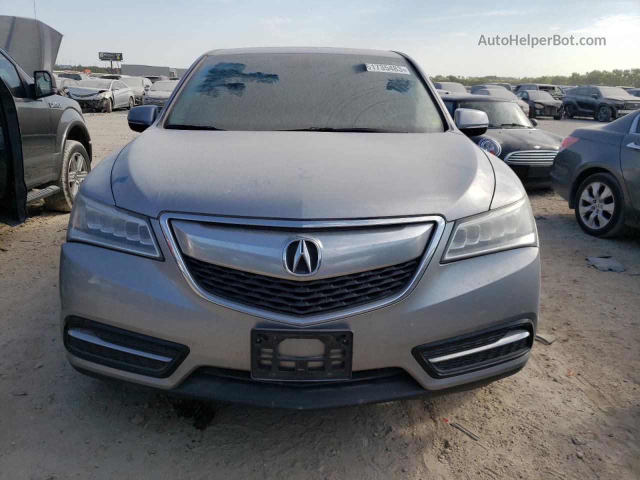 2016 Acura Mdx  Серебряный vin: 5FRYD3H2XGB005473