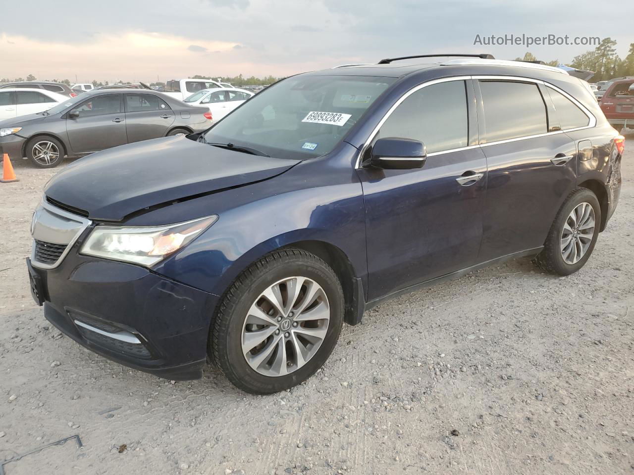 2016 Acura Mdx Technology Blue vin: 5FRYD3H41GB013303