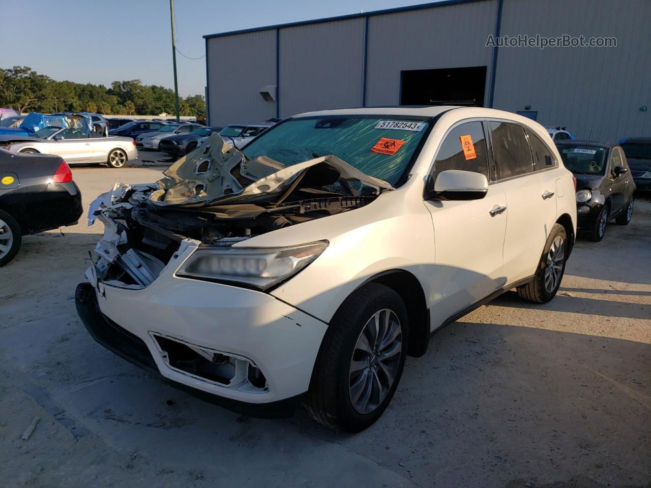 2016 Acura Mdx Technology White vin: 5FRYD3H42GB016100