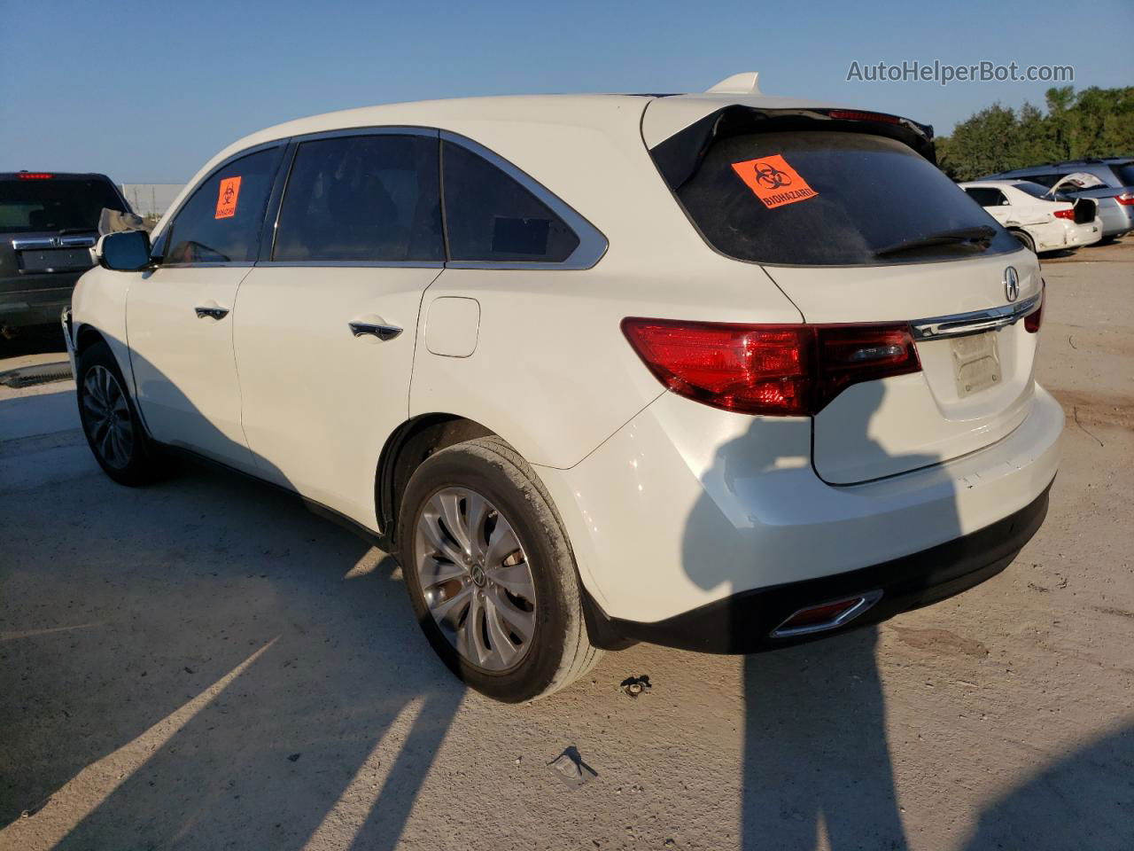 2016 Acura Mdx Technology White vin: 5FRYD3H42GB016100