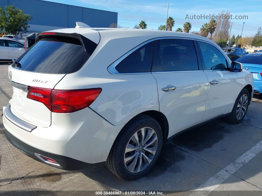 2016 Acura Mdx Technology   Acurawatch Plus Packages/technology Package White vin: 5FRYD3H43GB012833