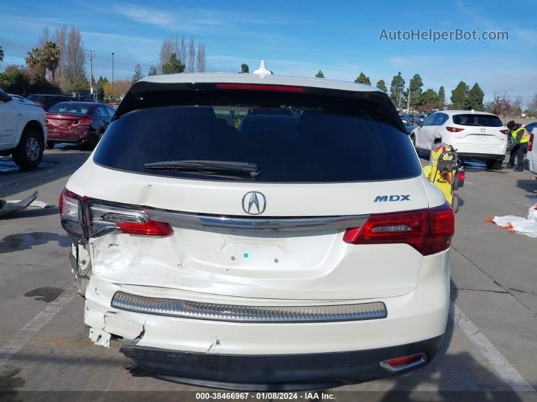2016 Acura Mdx Technology   Acurawatch Plus Packages/technology Package Белый vin: 5FRYD3H43GB012833
