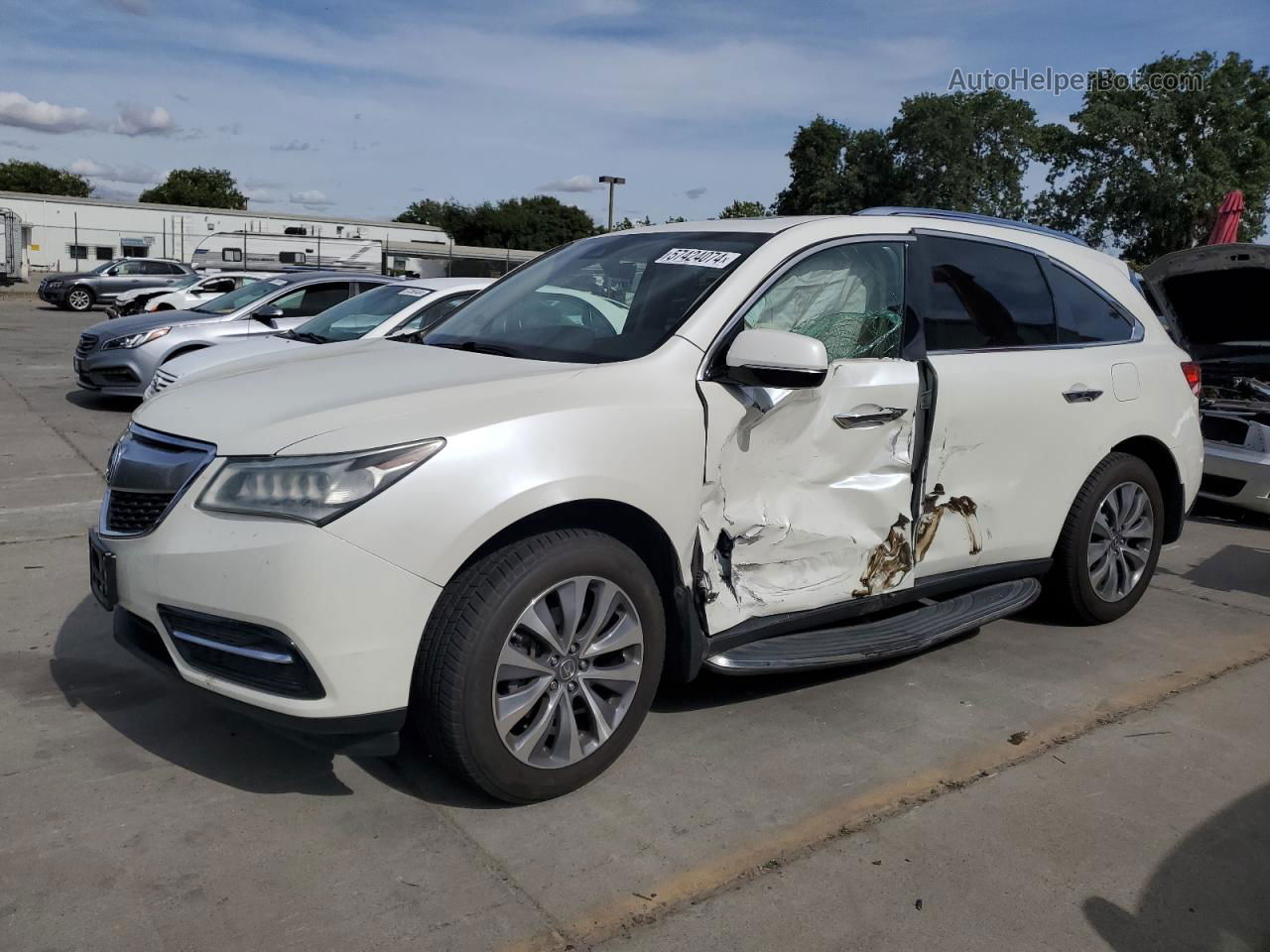 2016 Acura Mdx Technology White vin: 5FRYD3H44GB002408