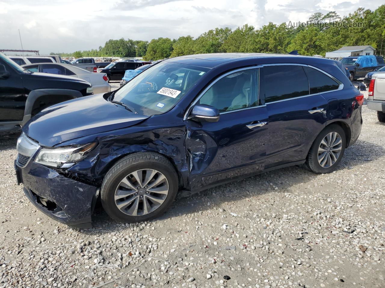 2016 Acura Mdx Technology Blue vin: 5FRYD3H44GB011741