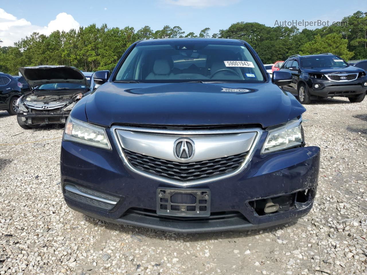 2016 Acura Mdx Technology Синий vin: 5FRYD3H44GB011741