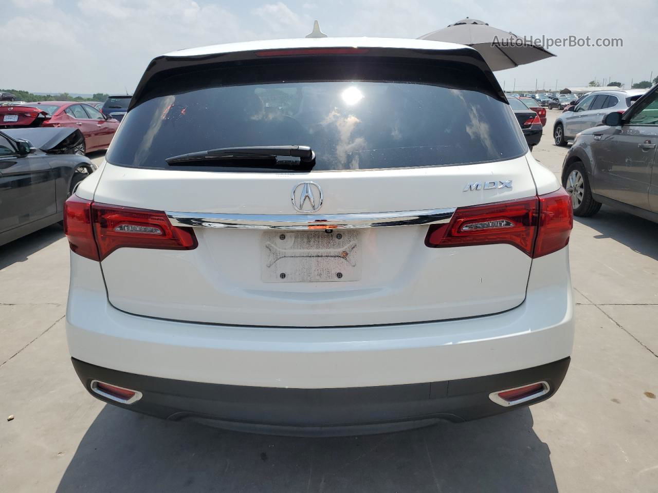 2016 Acura Mdx Technology White vin: 5FRYD3H44GB017877