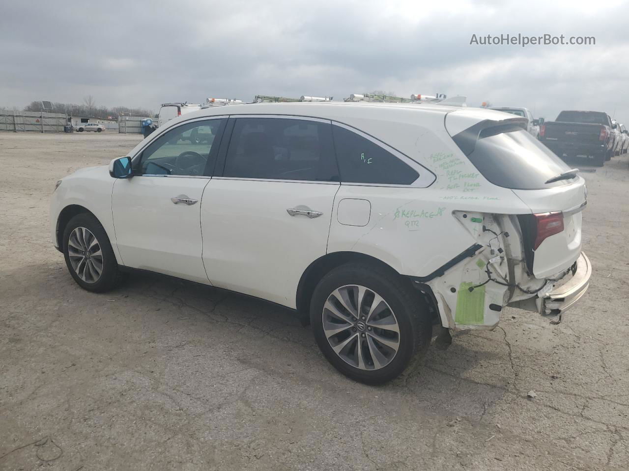 2016 Acura Mdx Technology White vin: 5FRYD3H45GB010081