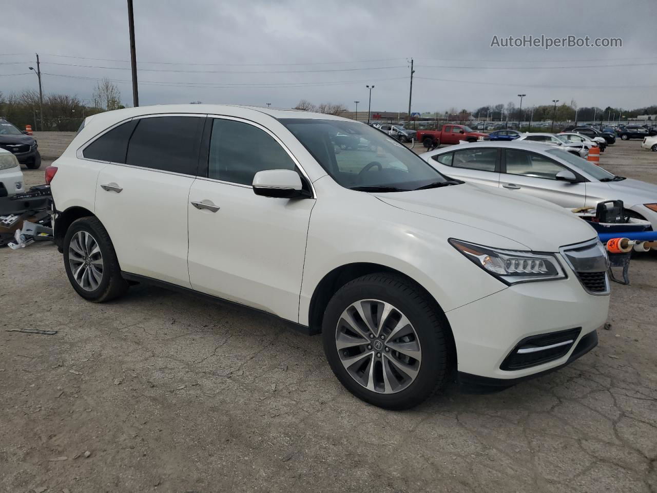 2016 Acura Mdx Technology White vin: 5FRYD3H45GB010081