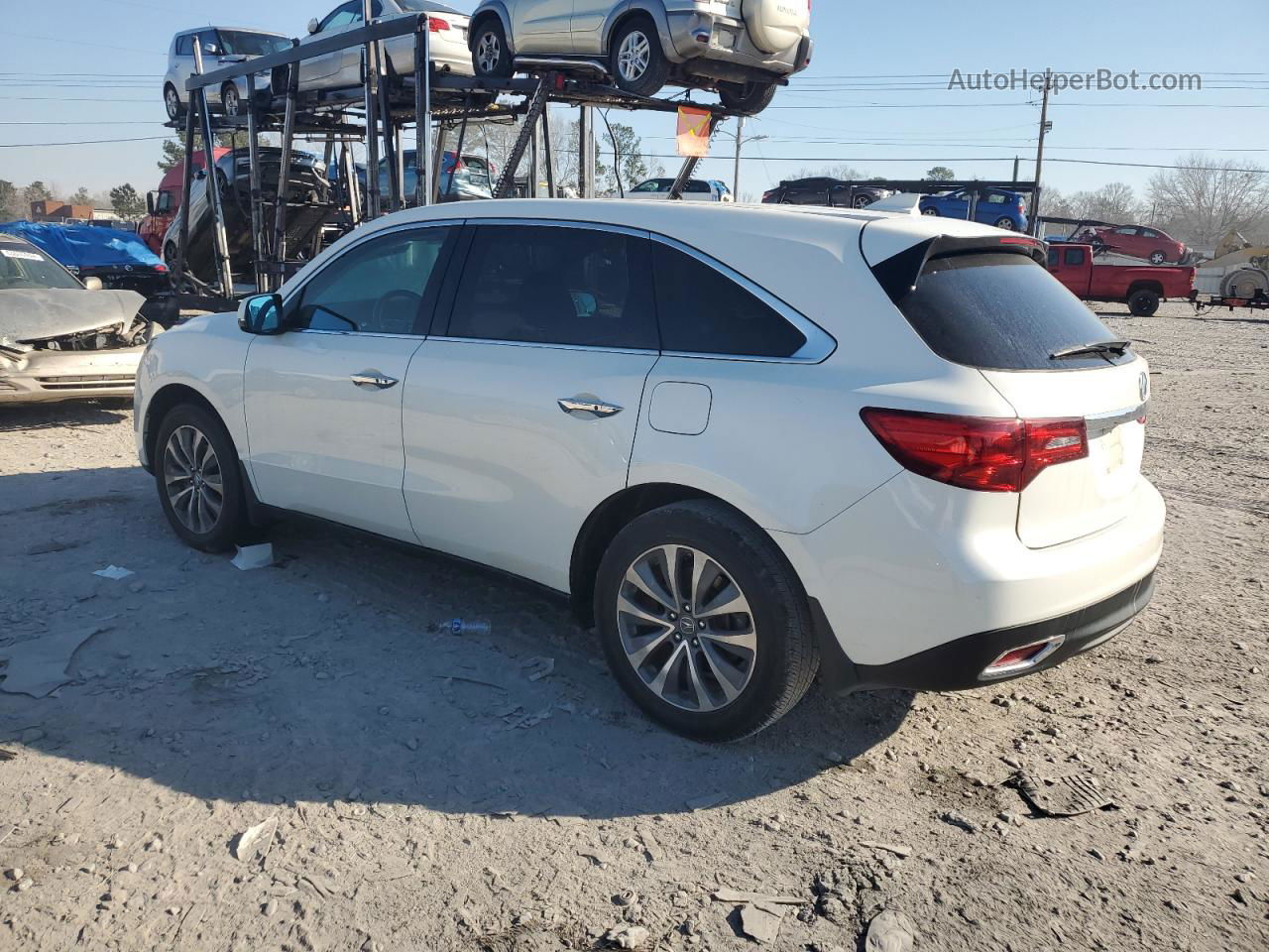 2016 Acura Mdx Technology White vin: 5FRYD3H46GB006248