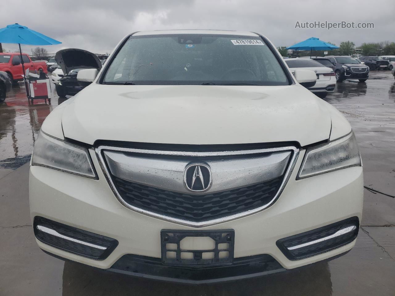 2016 Acura Mdx Technology White vin: 5FRYD3H48GB008566