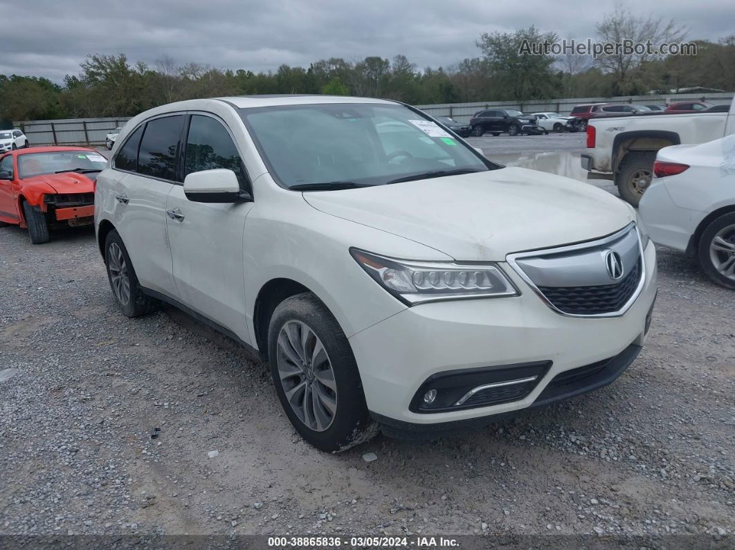 2016 Acura Mdx Technology   Acurawatch Plus Packages/technology Package Белый vin: 5FRYD3H48GB020605