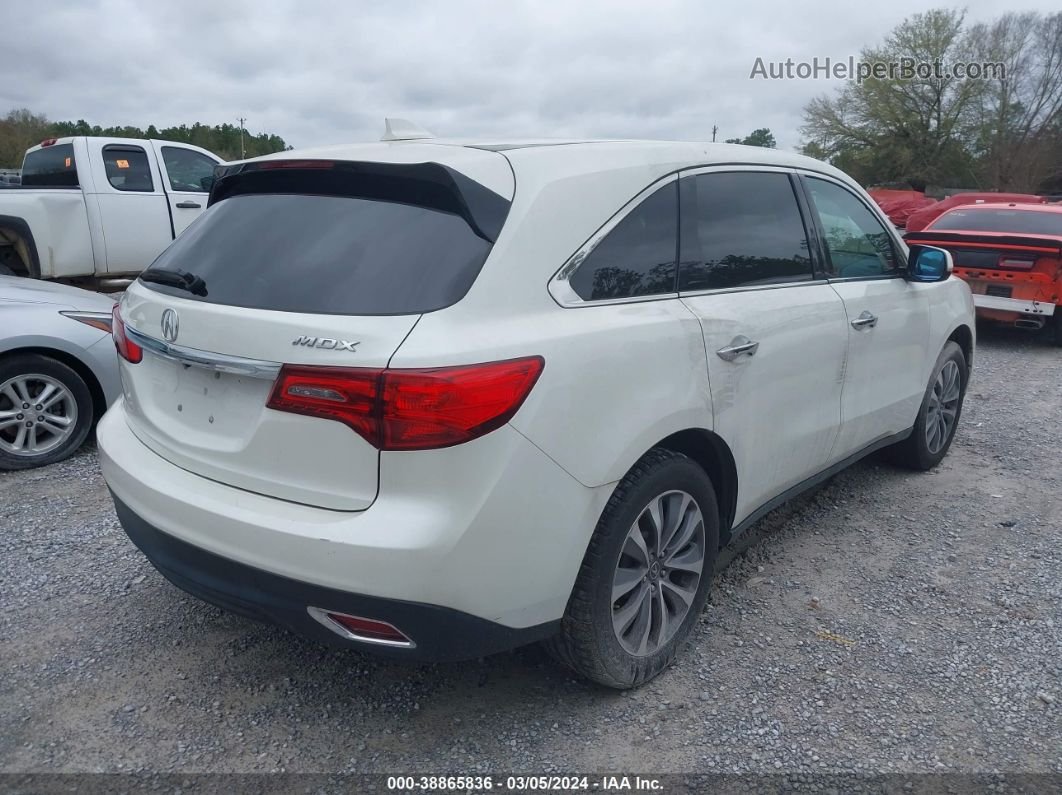 2016 Acura Mdx Technology   Acurawatch Plus Packages/technology Package White vin: 5FRYD3H48GB020605