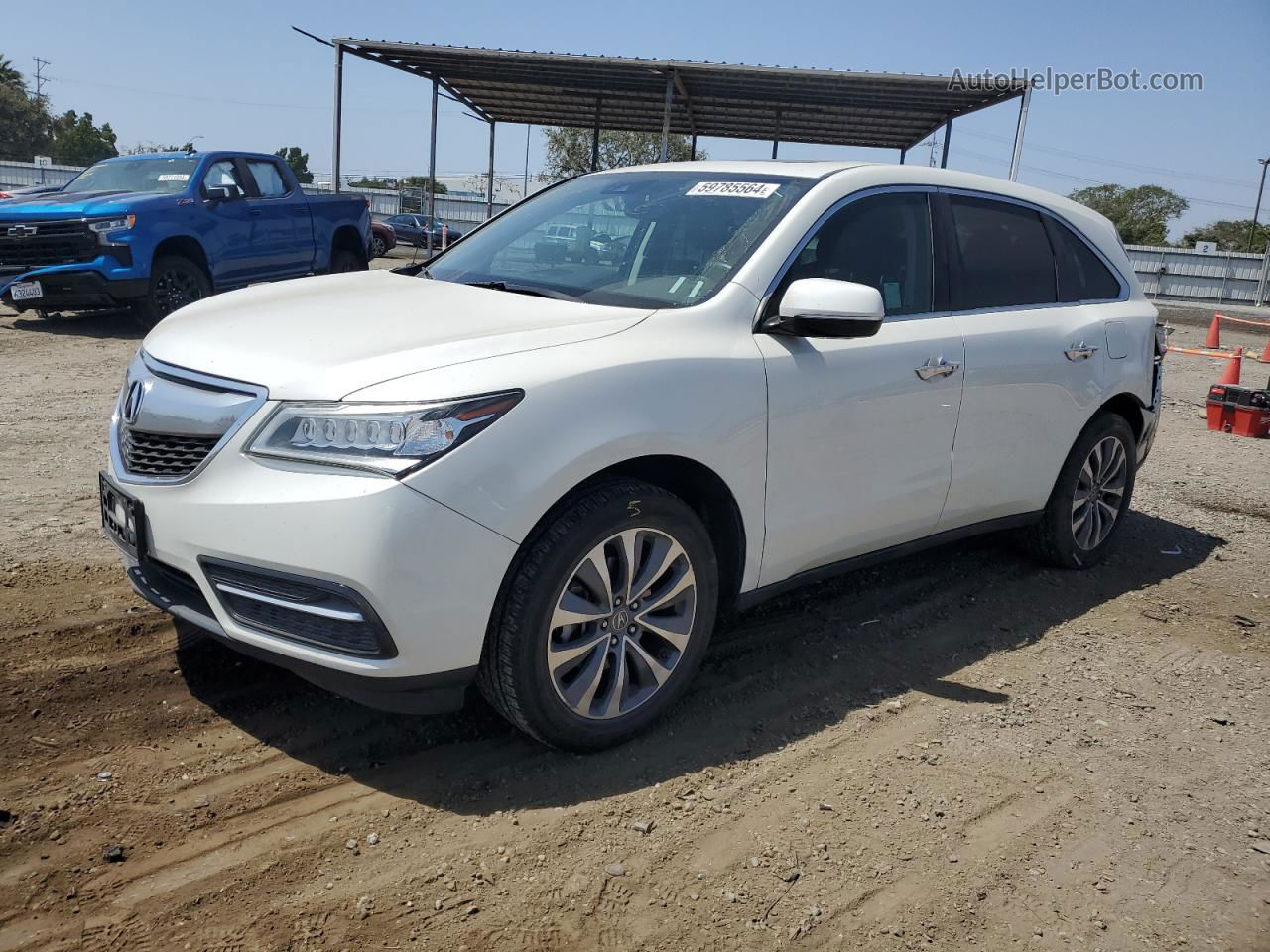 2016 Acura Mdx Technology White vin: 5FRYD3H49GB007197