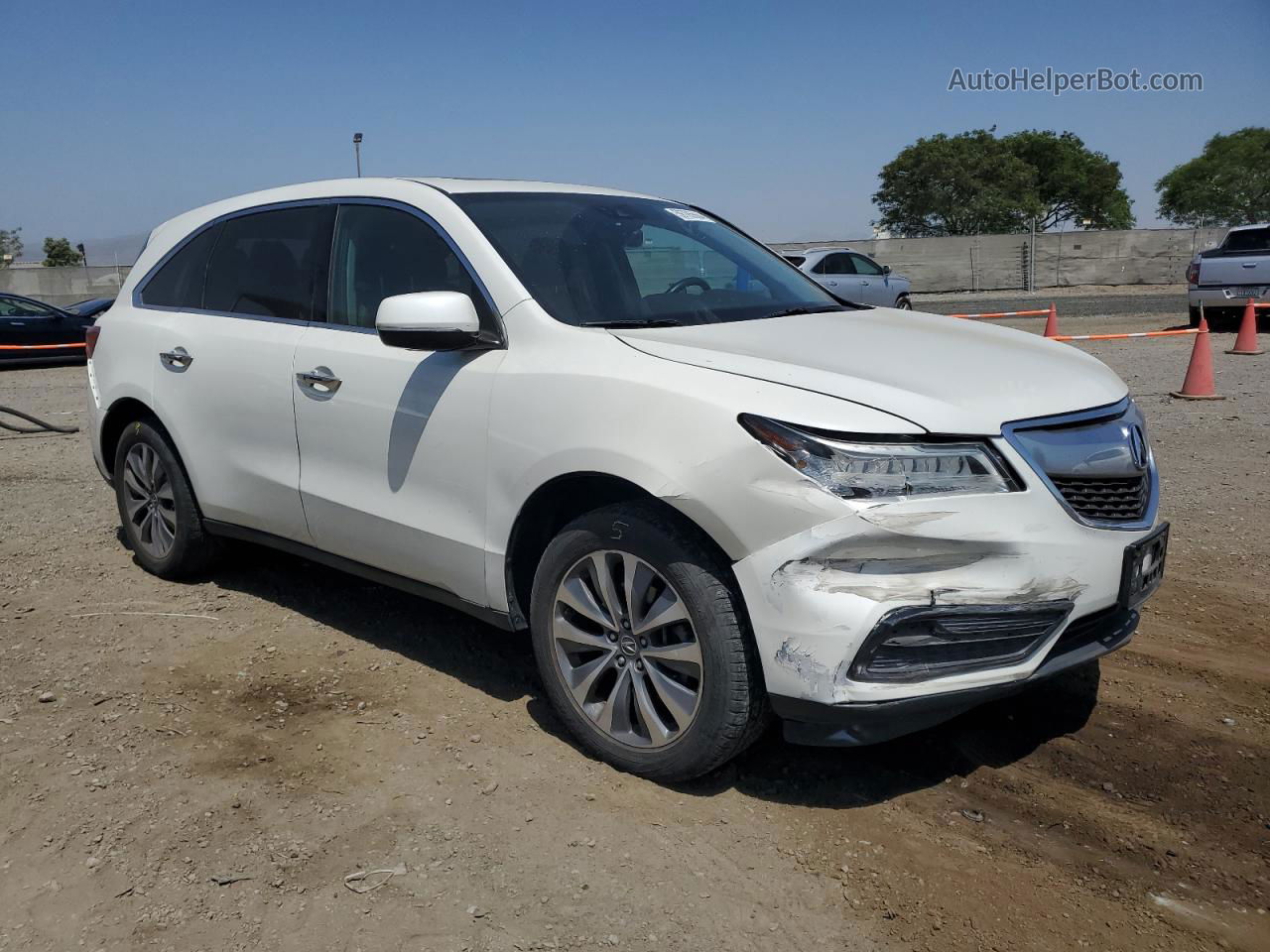 2016 Acura Mdx Technology White vin: 5FRYD3H49GB007197