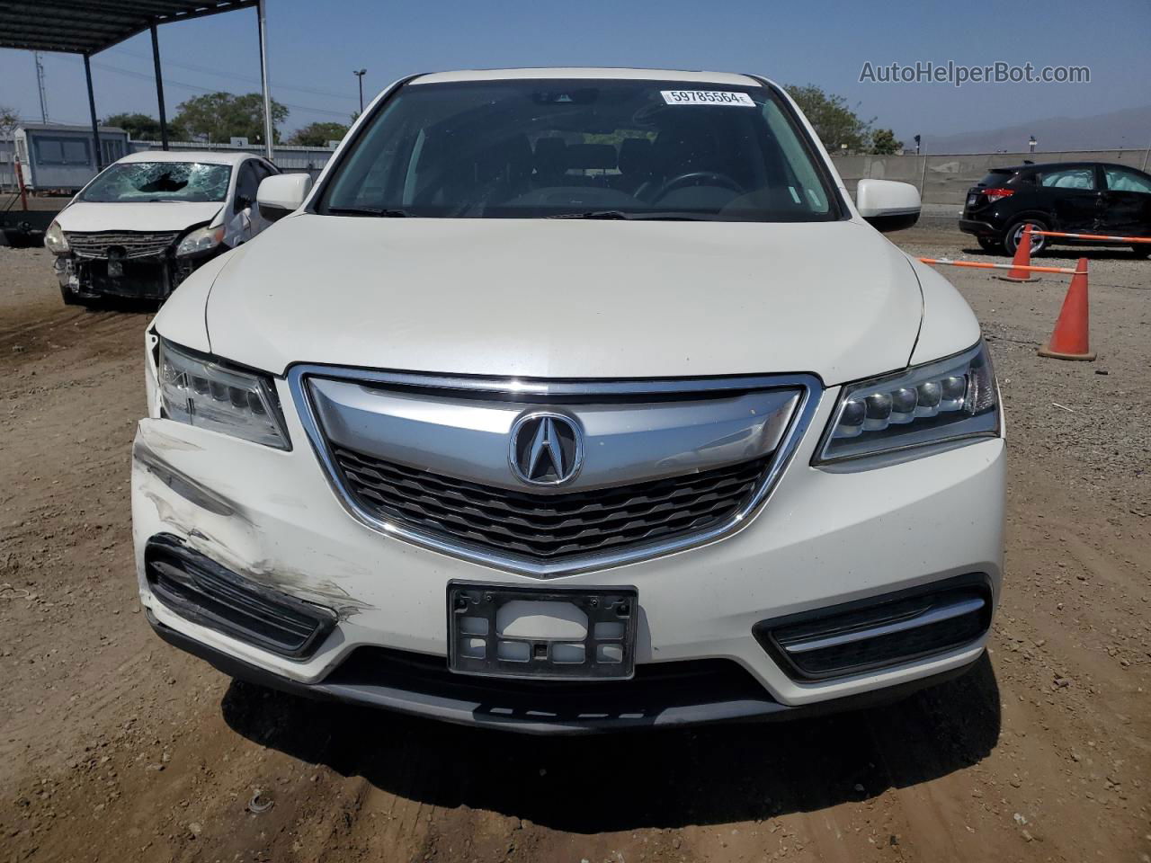 2016 Acura Mdx Technology White vin: 5FRYD3H49GB007197