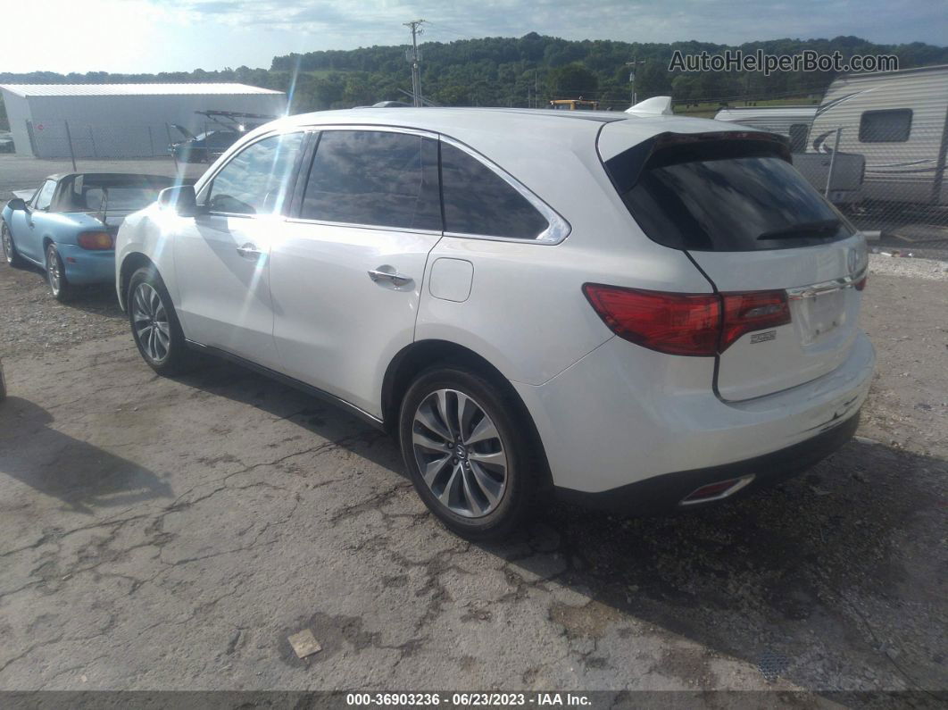 2016 Acura Mdx W/tech/w/tech White vin: 5FRYD3H49GB009709