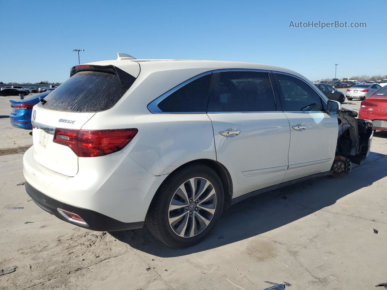 2016 Acura Mdx Technology White vin: 5FRYD3H49GB014098