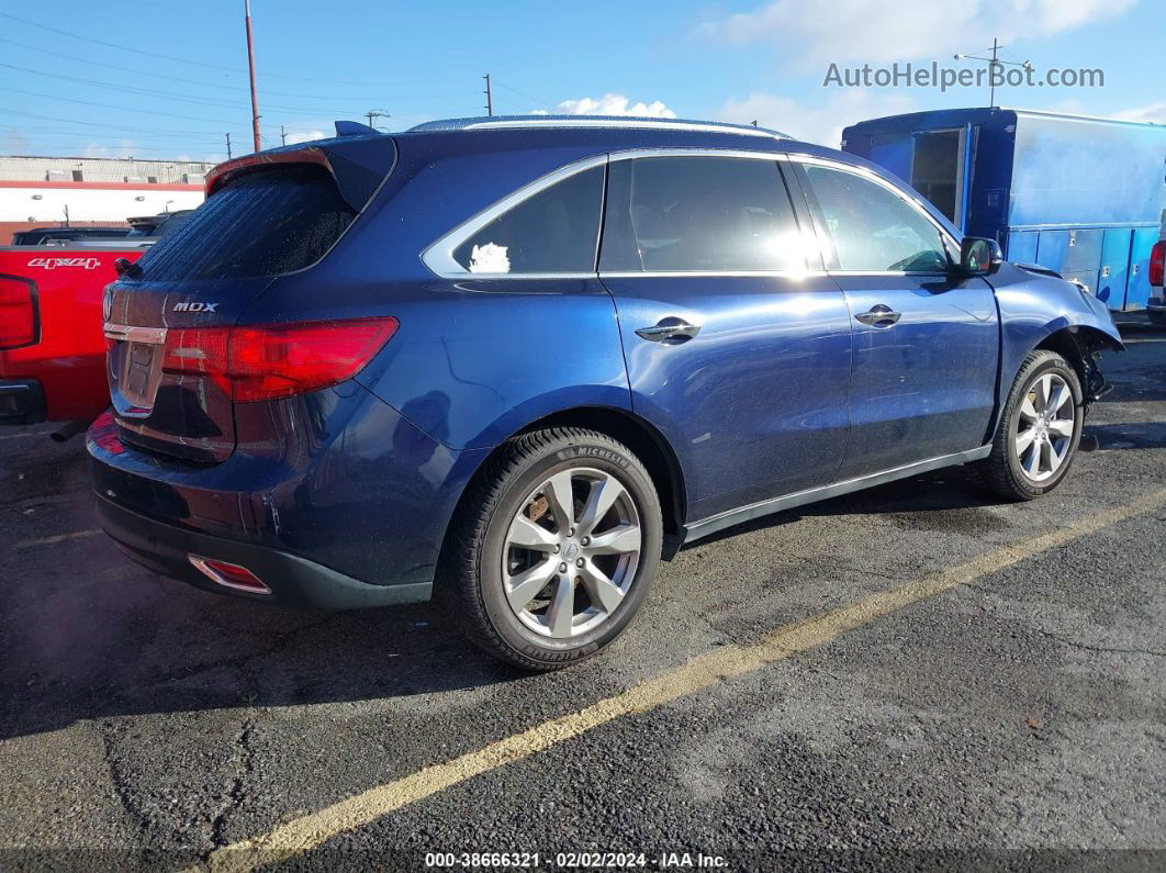 2016 Acura Mdx Advance   Entertainment Packages/advance Package Blue vin: 5FRYD3H91GB004211