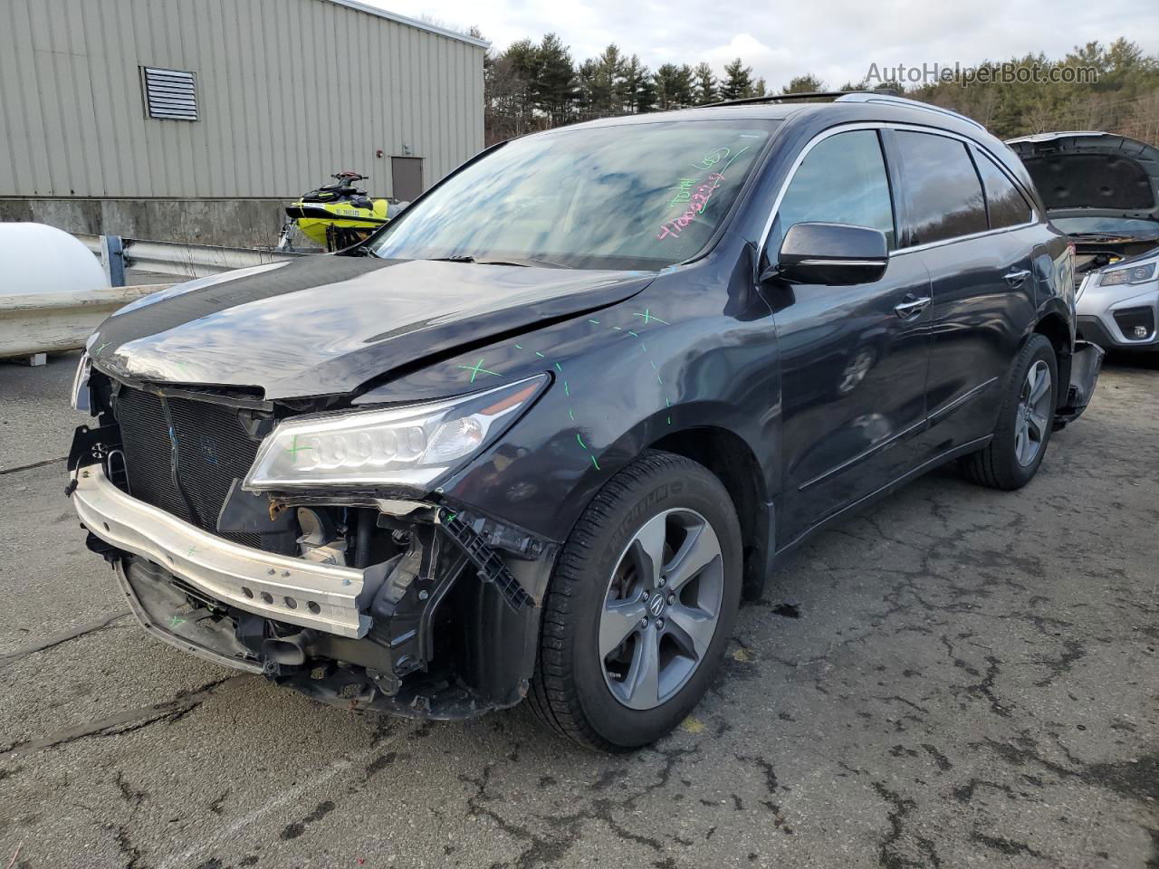 2016 Acura Mdx  Угольный vin: 5FRYD4H20GB027021