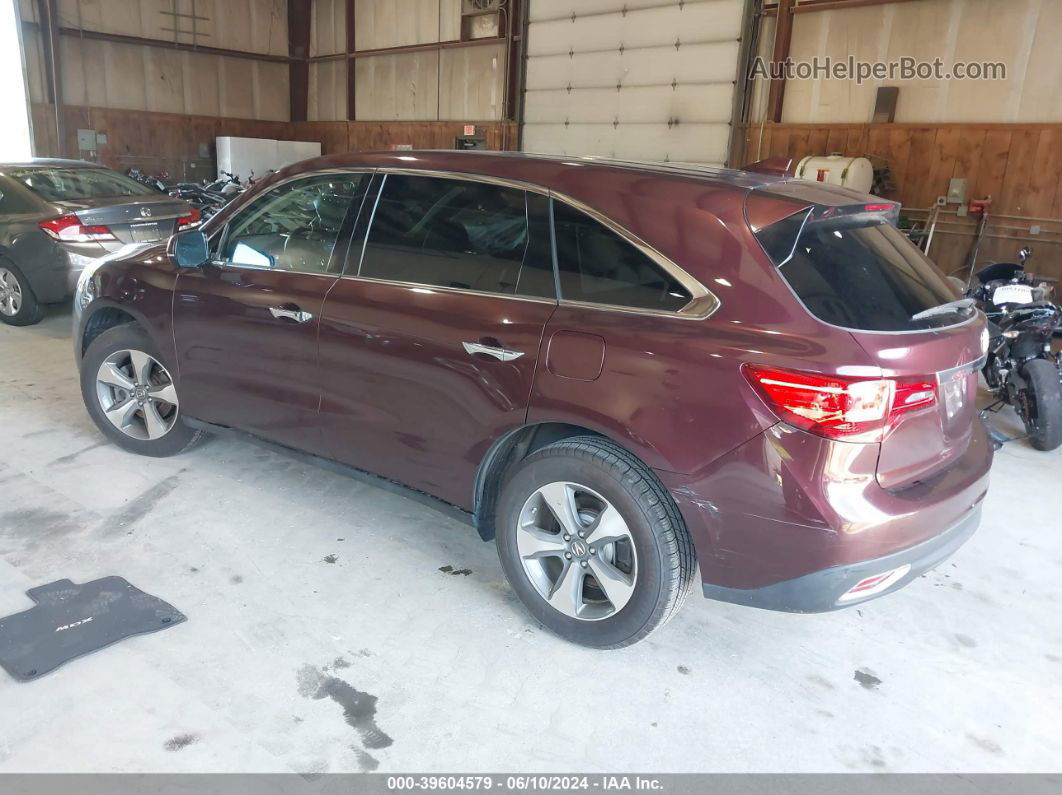 2016 Acura Mdx Acurawatch Plus Package Burgundy vin: 5FRYD4H22GB018983