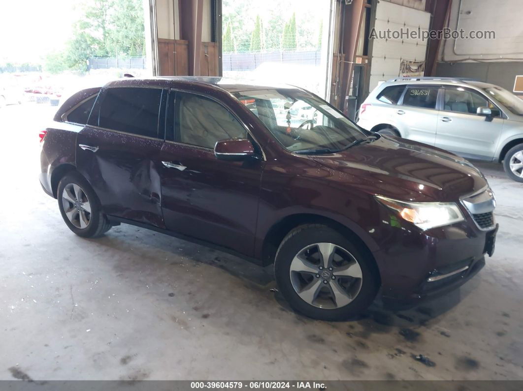 2016 Acura Mdx Acurawatch Plus Package Burgundy vin: 5FRYD4H22GB018983