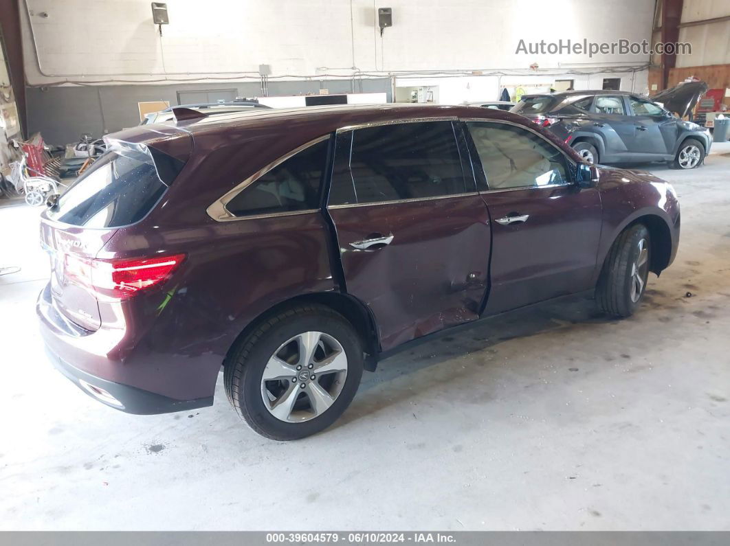 2016 Acura Mdx Acurawatch Plus Package Burgundy vin: 5FRYD4H22GB018983