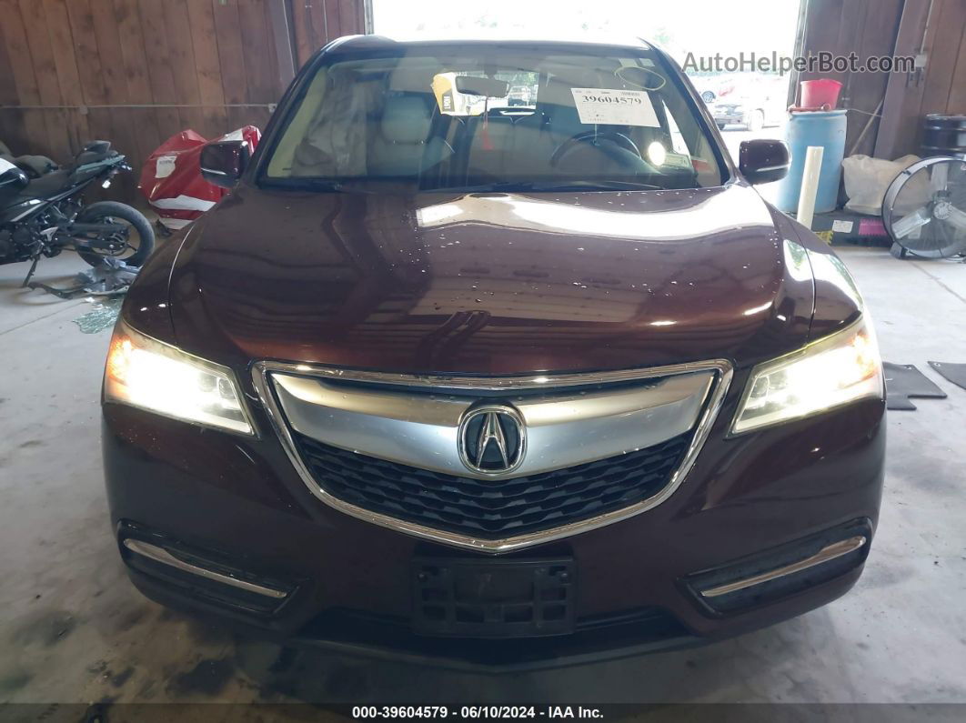 2016 Acura Mdx Acurawatch Plus Package Burgundy vin: 5FRYD4H22GB018983