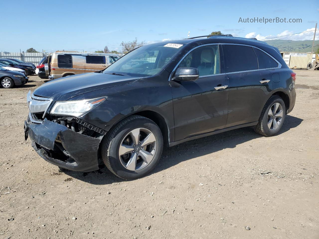 2016 Acura Mdx  Черный vin: 5FRYD4H22GB062787