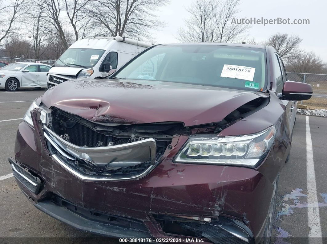 2016 Acura Mdx   Бордовый vin: 5FRYD4H24GB042797