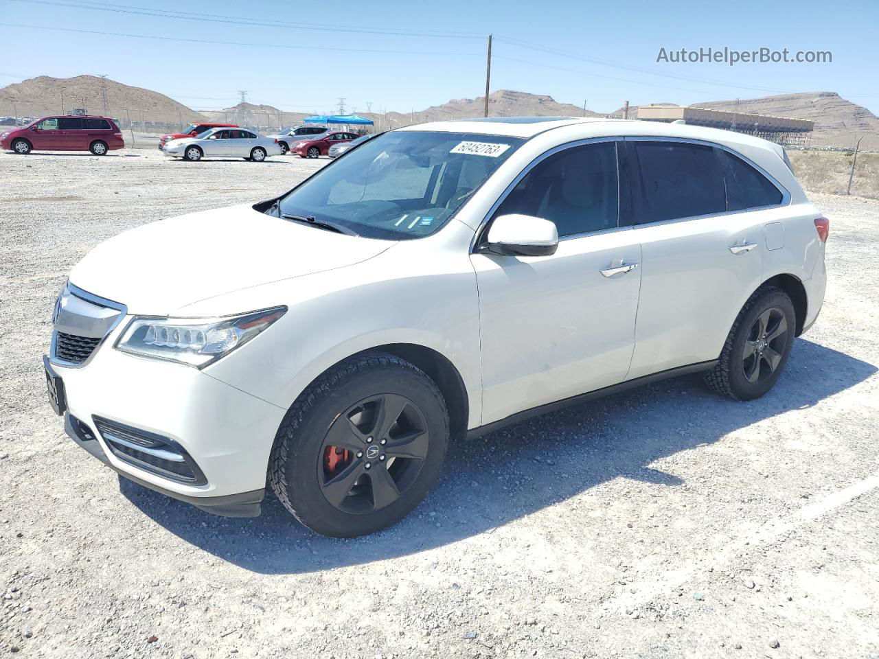 2016 Acura Mdx  White vin: 5FRYD4H24GB058238