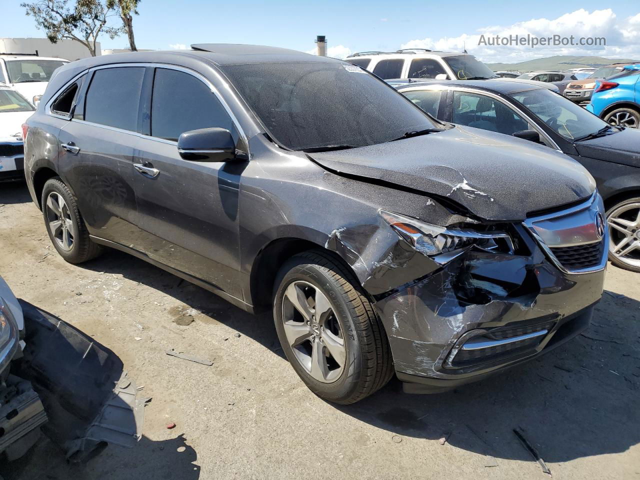 2016 Acura Mdx  Серый vin: 5FRYD4H27GB024360