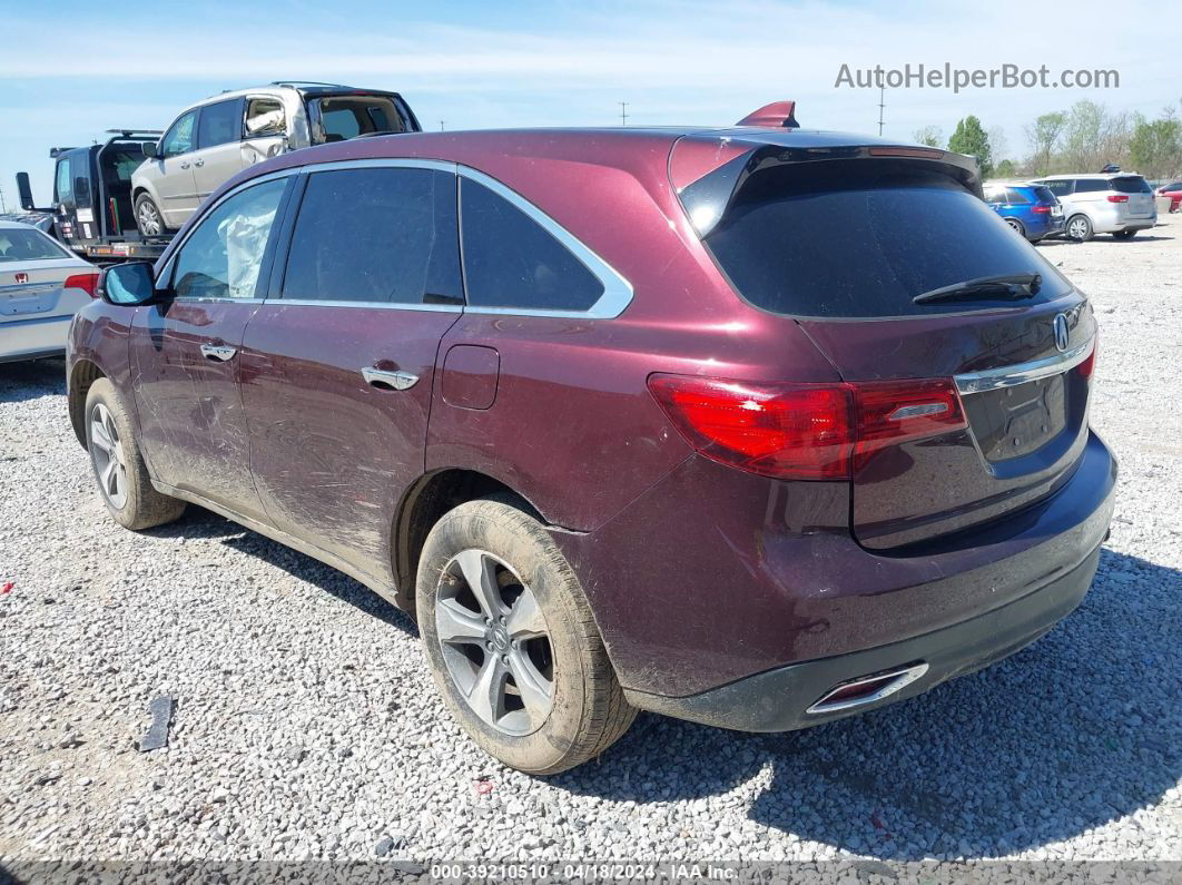 2016 Acura Mdx Acurawatch Plus Package Burgundy vin: 5FRYD4H2XGB023736