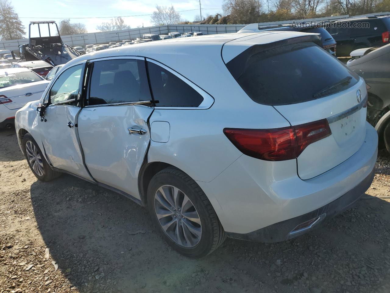 2016 Acura Mdx Technology White vin: 5FRYD4H40GB008812