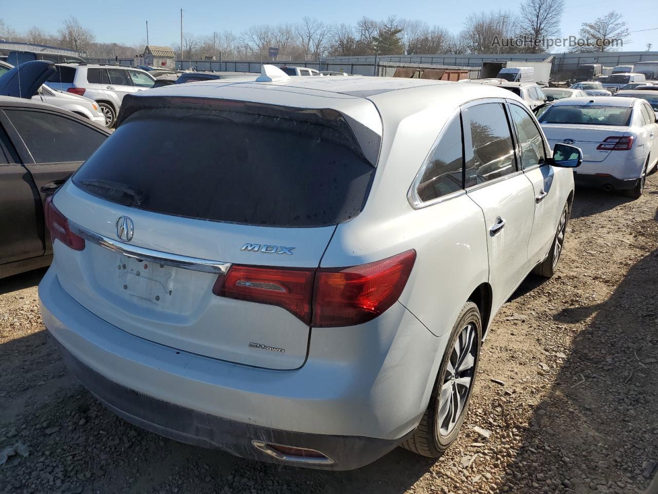 2016 Acura Mdx Technology White vin: 5FRYD4H40GB008812