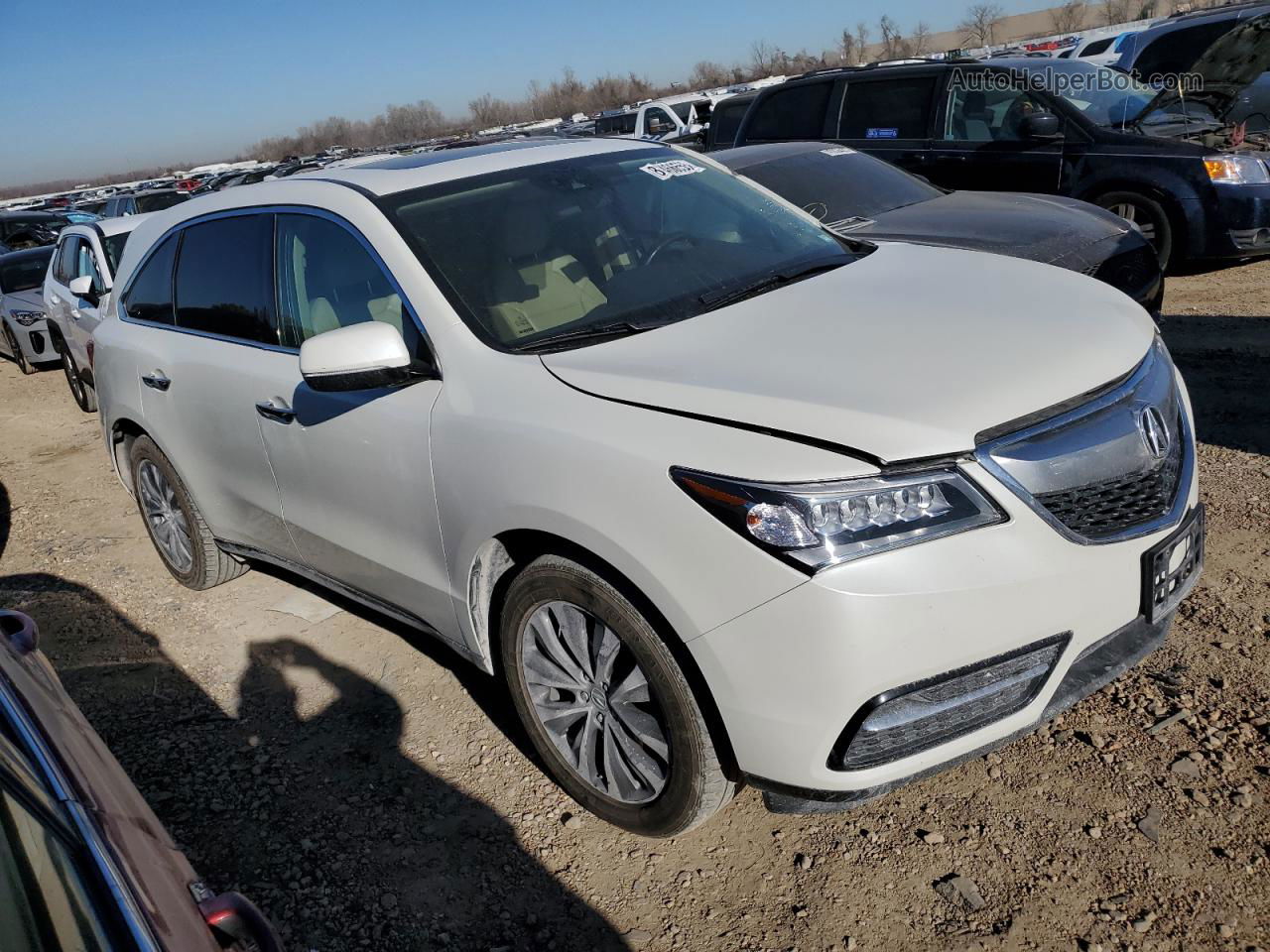 2016 Acura Mdx Technology White vin: 5FRYD4H40GB008812