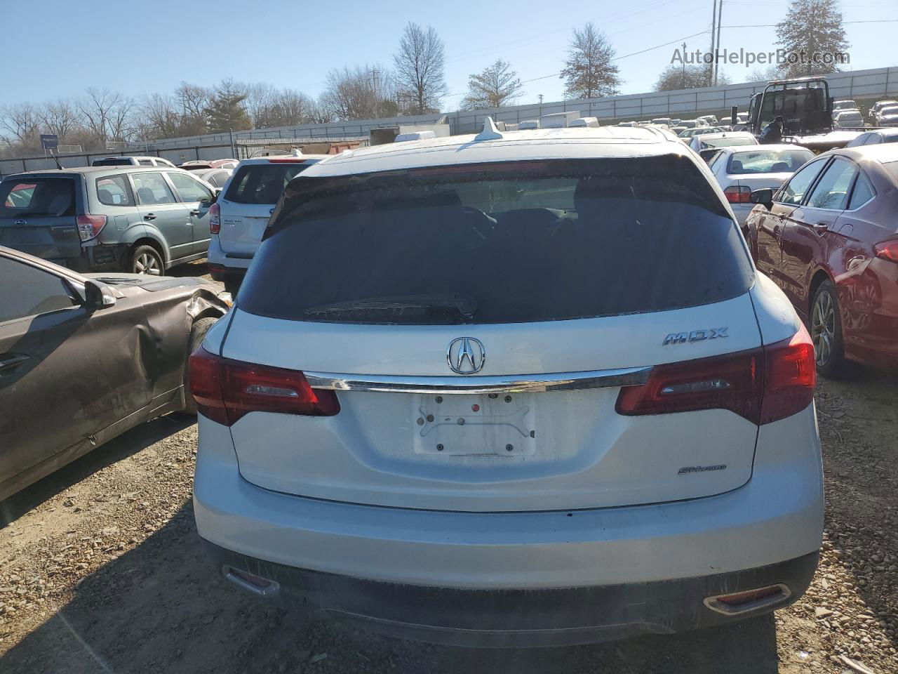 2016 Acura Mdx Technology White vin: 5FRYD4H40GB008812