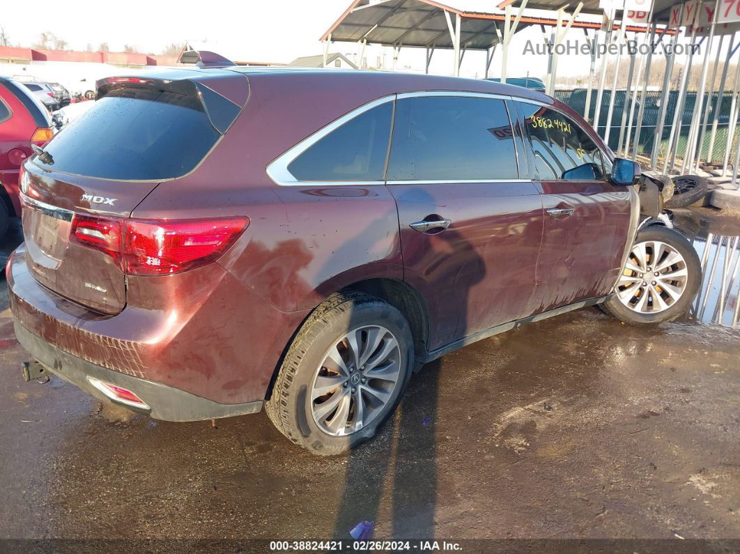 2016 Acura Mdx Technology   Acurawatch Plus Packages/technology Package Maroon vin: 5FRYD4H40GB018546