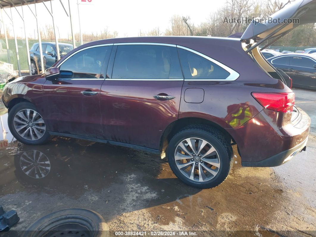 2016 Acura Mdx Technology   Acurawatch Plus Packages/technology Package Maroon vin: 5FRYD4H40GB018546