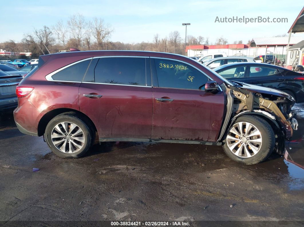 2016 Acura Mdx Technology   Acurawatch Plus Packages/technology Package Maroon vin: 5FRYD4H40GB018546