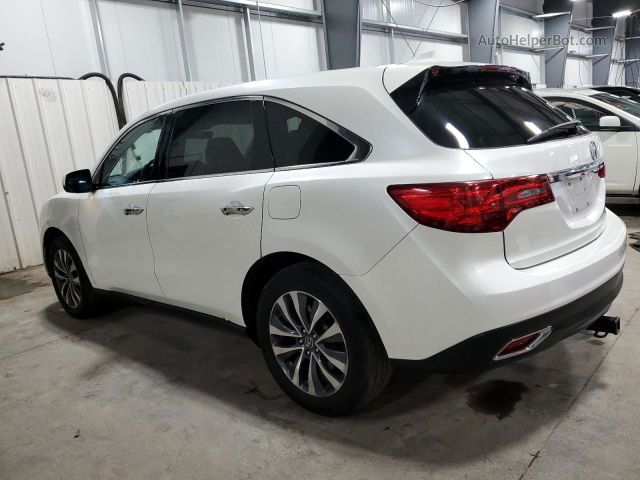 2016 Acura Mdx Technology White vin: 5FRYD4H40GB023536